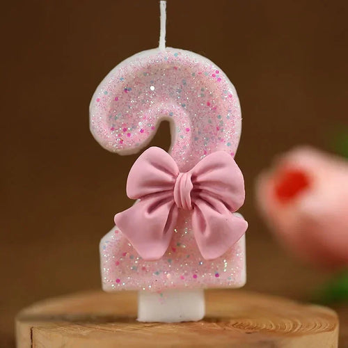 New Number Cake Candle Pink Glitter Birthday Candle 1 2 3 4 5 6 7 8 9