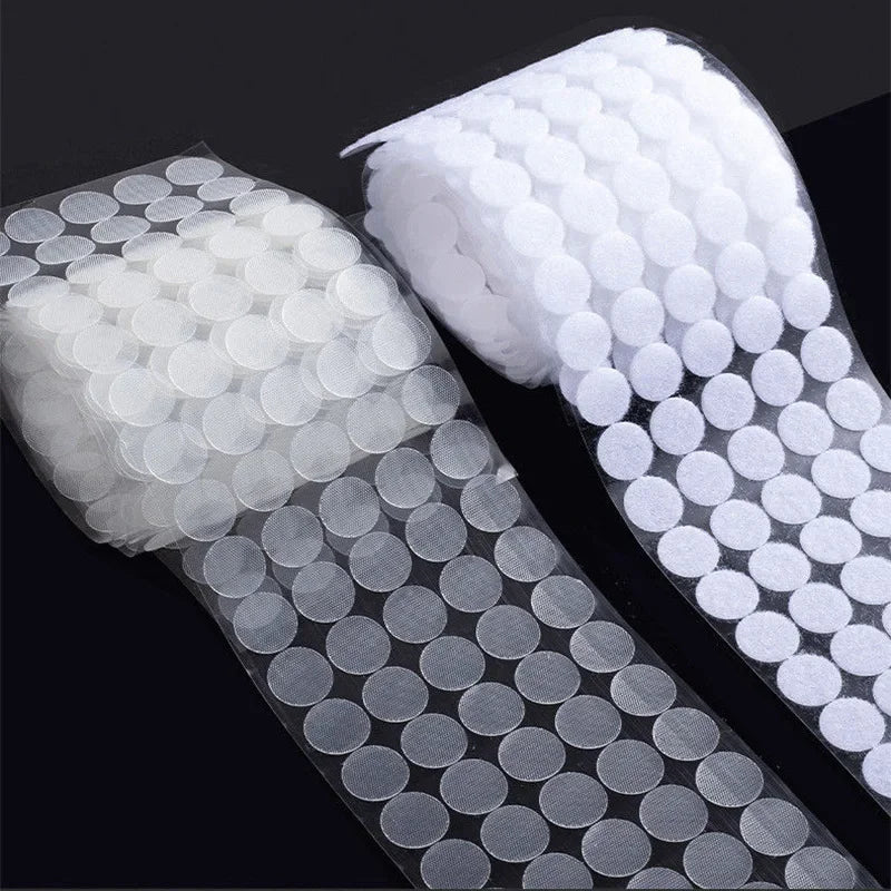 10/15/20mm Transparent Dot Sticker Self Adhesive Hook and Loop