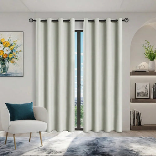 1panel Solid 100% Blackout Curtains with Grommets, Total Privacy