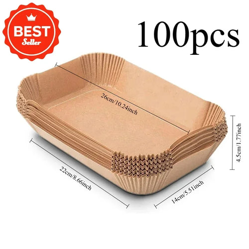 Extra Large Rectangular Paper Air Fryer Liners - Non-Stick, Easy