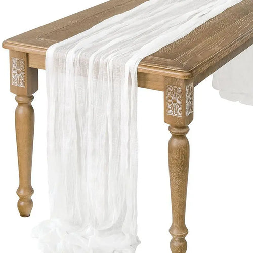 Semi-Sheer Gauze Table Runner Sage Cheesecloth Table Setting Dining
