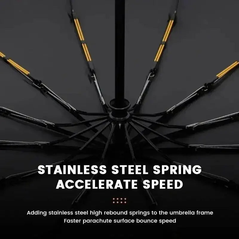 12 Bone Black Glue Fully Automatic Umbrella With Thick And Durable