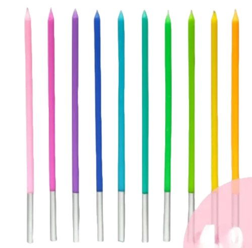6/12/48pcs Birthday Candles Spiral Cake Candles  Long Thin Cake
