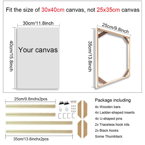 30x40 40x50 60x90cm Canvas Frame Wooden Frames Wooden Photo Oil