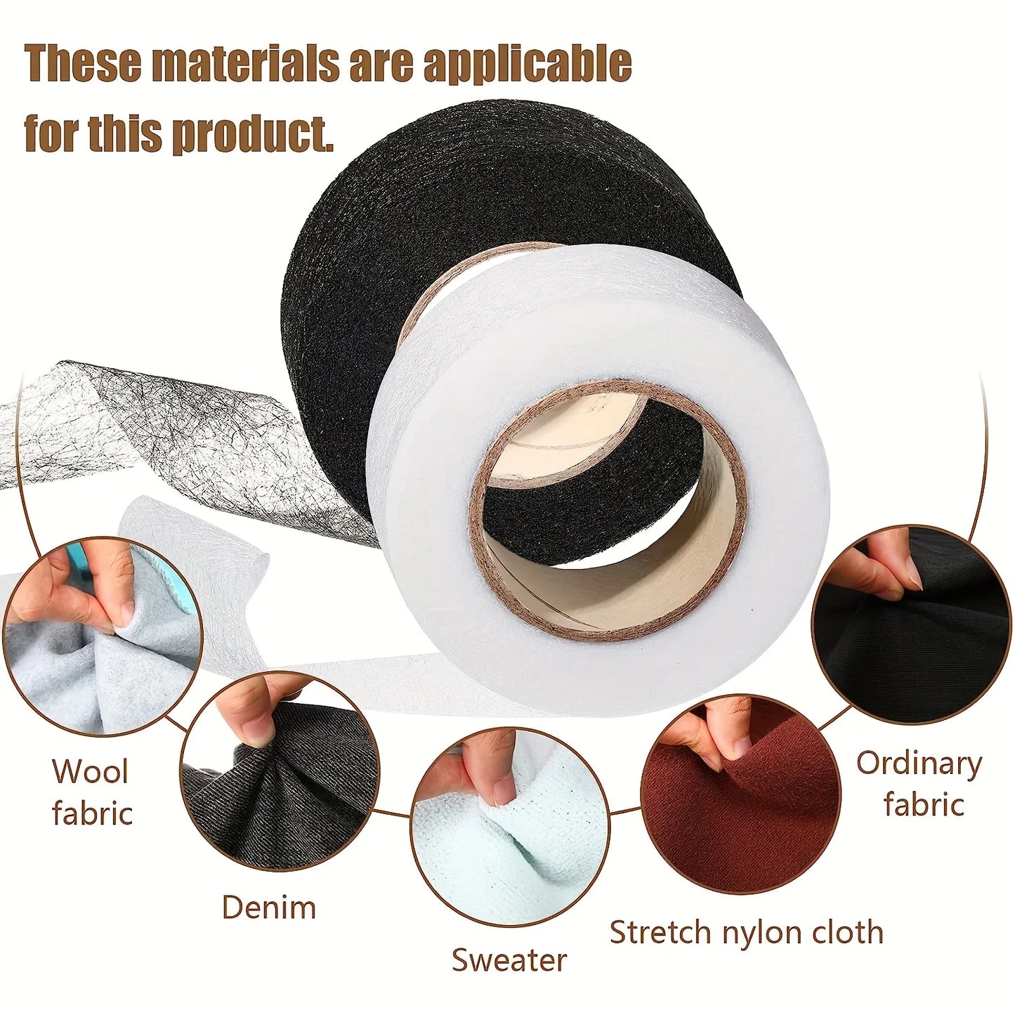 64M Roll Non-woven Double-side Interlining Adhesive Fabric Cloth