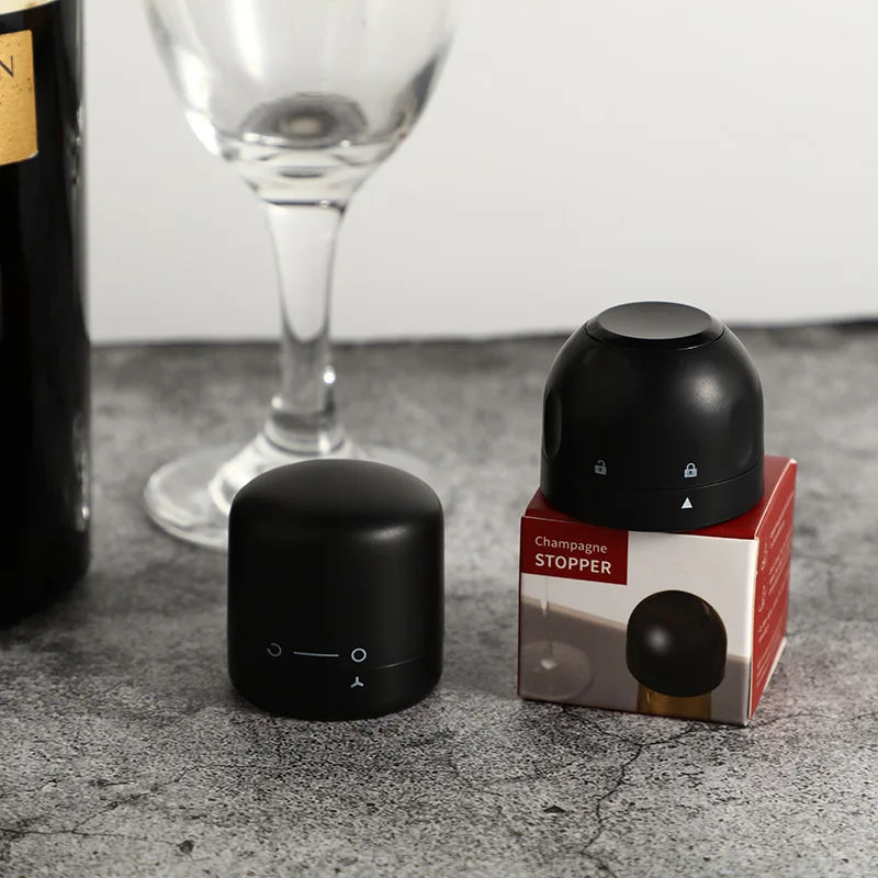 1pc Black Domestic Kitchen Sealing Red Wine Bottles Stoppers Mini