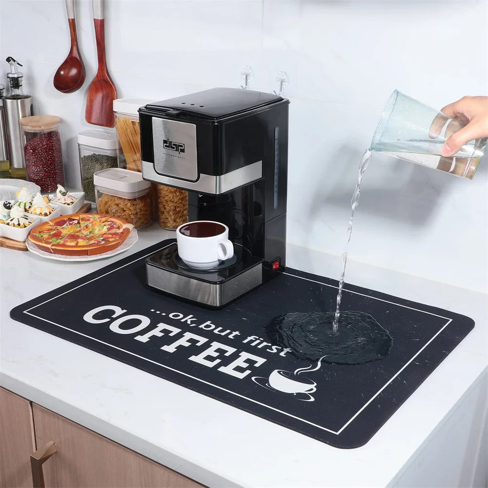 3 Size Coffee Machine Silicone Mat black Coffee Printed Coffee Machine