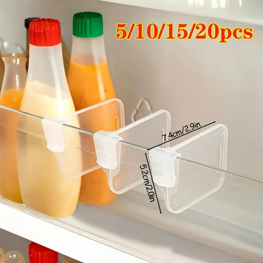 5 10 15 20PCS Sturdy Clear Refrigerator Organizer Dividers Adjustable