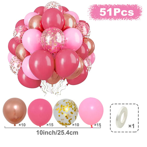 31/36/37/51/101Pcs Metallic Balloons Pearl White Latex Balloon Gold
