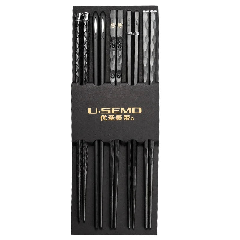 5Pairs High Quality Japanese Non-Slip Chopsticks Korean Home Hotel