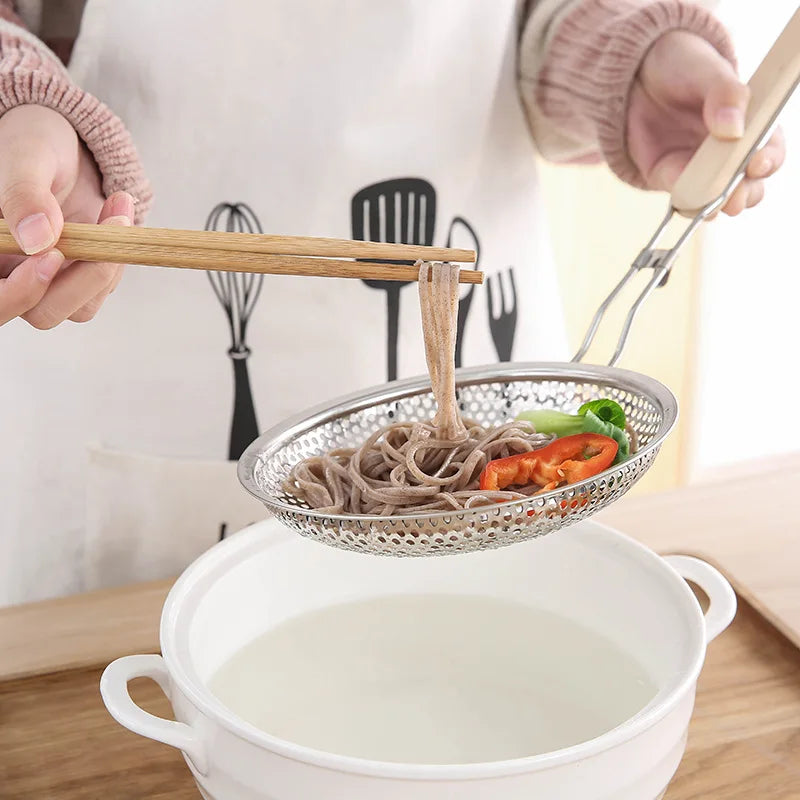 Stainless Steel Fine Mesh Skimmer Spoon for Noodles Spaghetti Colander