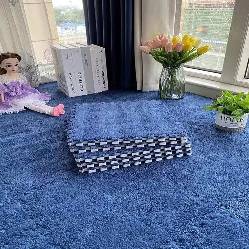 30*30CM Soft Plush Children Kids Rug Play Mat Puzzle Carpet Warm