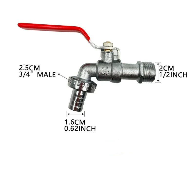 1/2inch Garden Irrigation Brass Faucet IBC Tank Water Tap Single