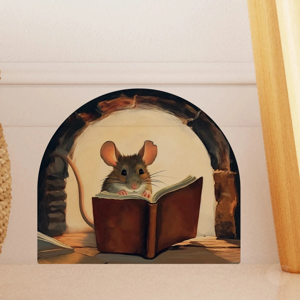 1PC 3D effect personalized mouse hole sticker reading white mouse