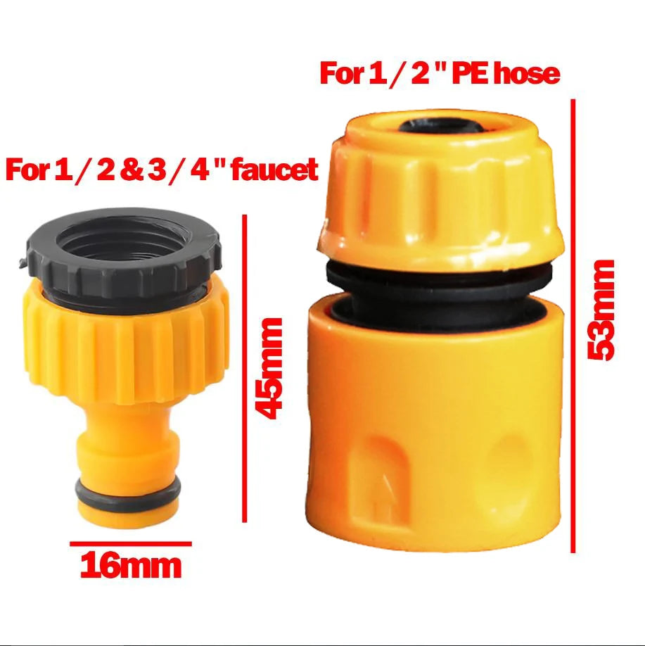 10pcs Hose Quick Connectors, 3/4 & 1/2 Inch Faucet Adapter for Garden
