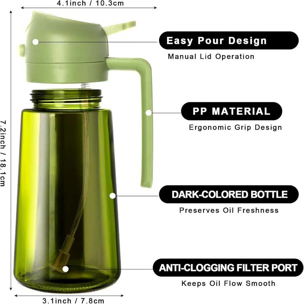 470 ml Oil Sprayer for Cooking,2-in-1 Olive Oil Dispenser and Oil