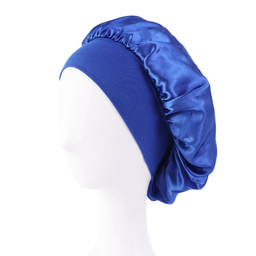 New Satin Wide Brim Nightcap Silky Bonnet Hair Wrap for Sleeping Sleep