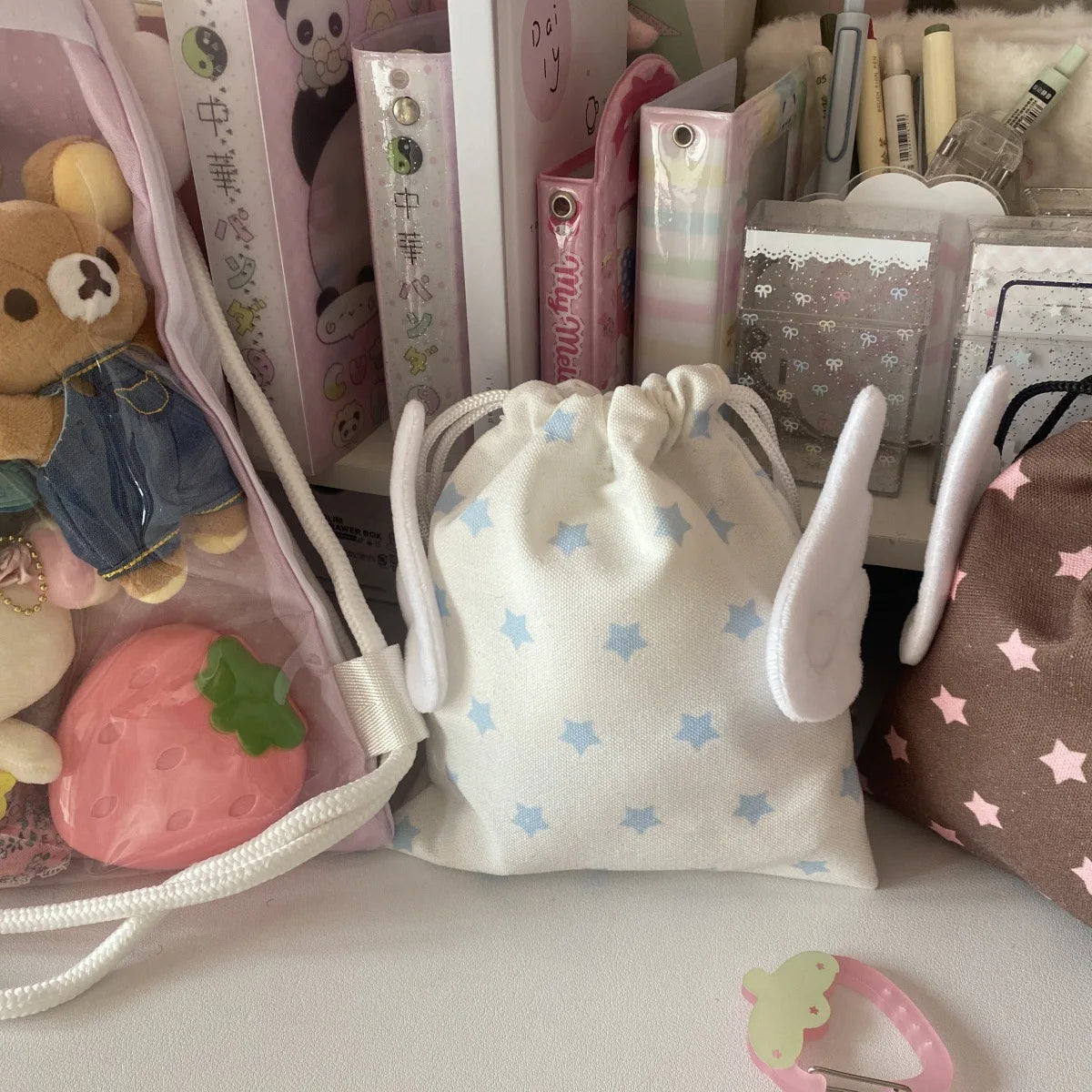 Fashion Portable Bundle Pocket Star Pattern Rope Drawstring Design