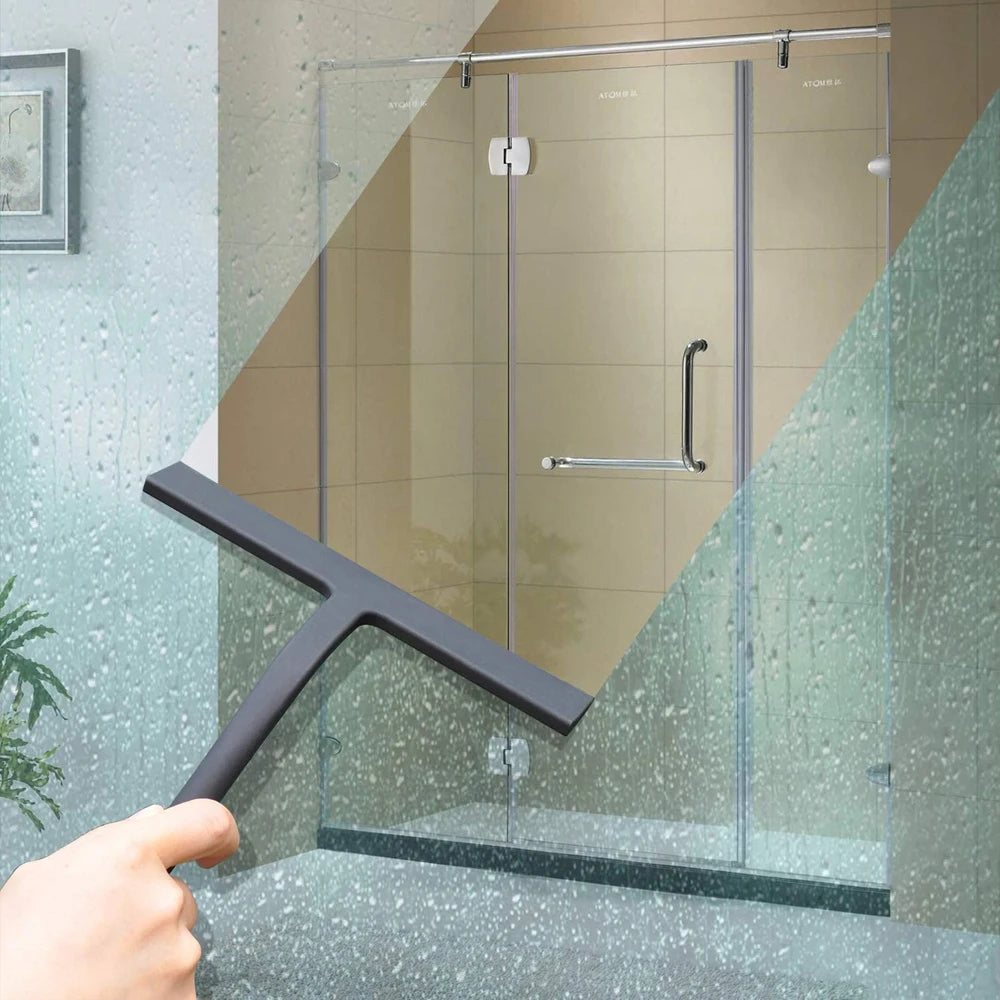 Matte Black Silicone Squeegee Streak Free Cleaning Shower Squeegee for