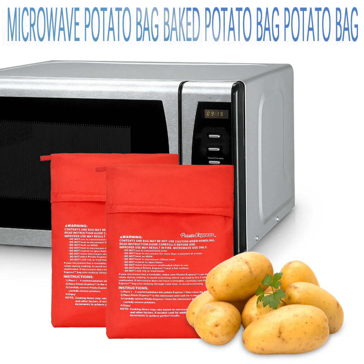 1pc 19*25cm (Unpackaged) Kitchen Supplies Microwave Potato Bag, Baked