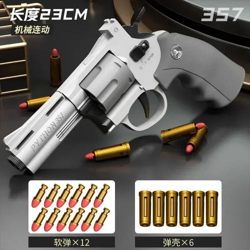 Continuous Firing ZP5 357 Revolver Launcher Pistol Soft Dart Bullet