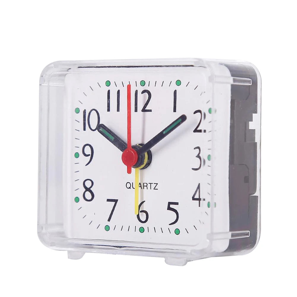 Bedside Small Alarm Clock Quartz Battery Square Candy Color Student