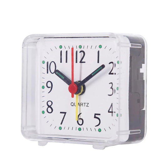 Bedside Small Alarm Clock Quartz Battery Square Candy Color Student