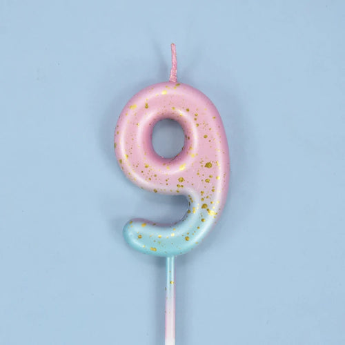 Happy Birthday Cake Decorated Interstellar Digital Colorful Candle