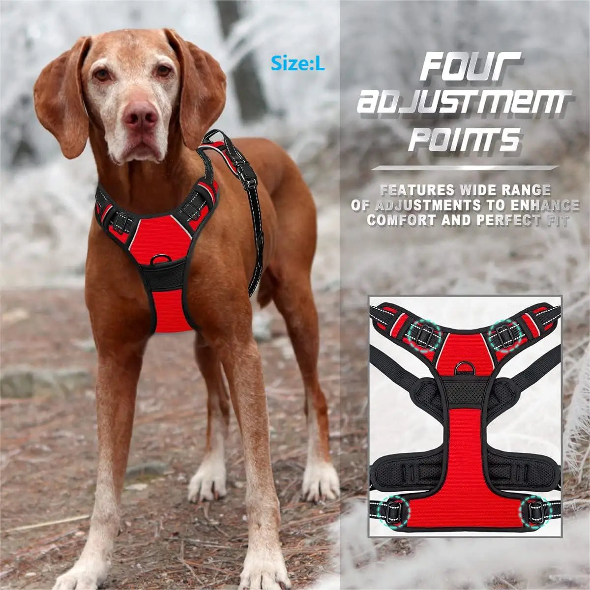No Pull Dog Harness Front Clip Heavy Duty Reflective Easy Control