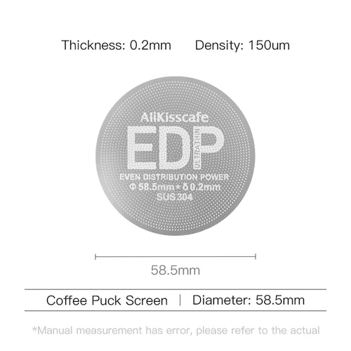 Alikisscafe Coffee Puck Screen 0.2mm Espresso Filter 51mm 53.5mm