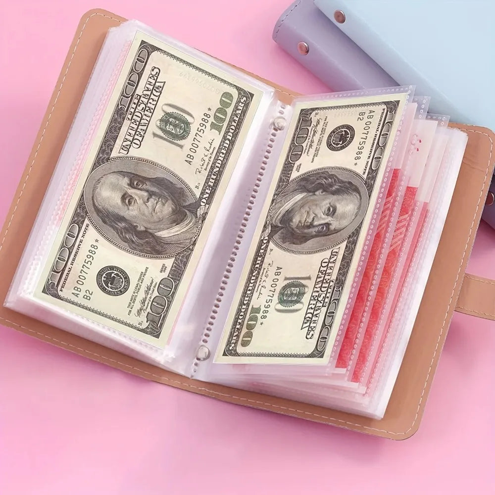 Banknote Storage Book Made of PU Material, Can Hold 100 Banknotes,