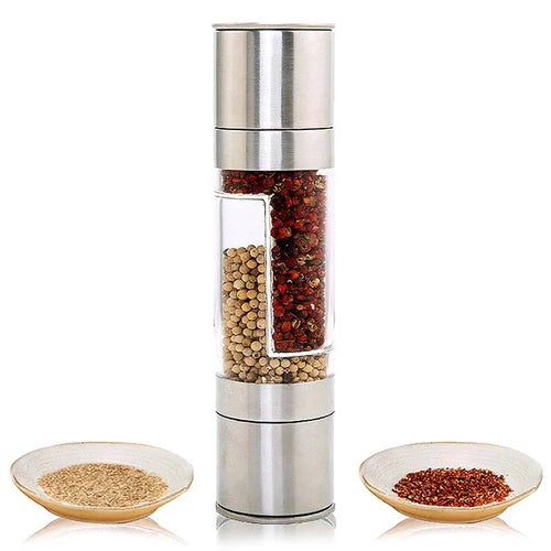 Salt and Pepper Grinder 2 in 1 Manual Stainless Steel Salt Pepper