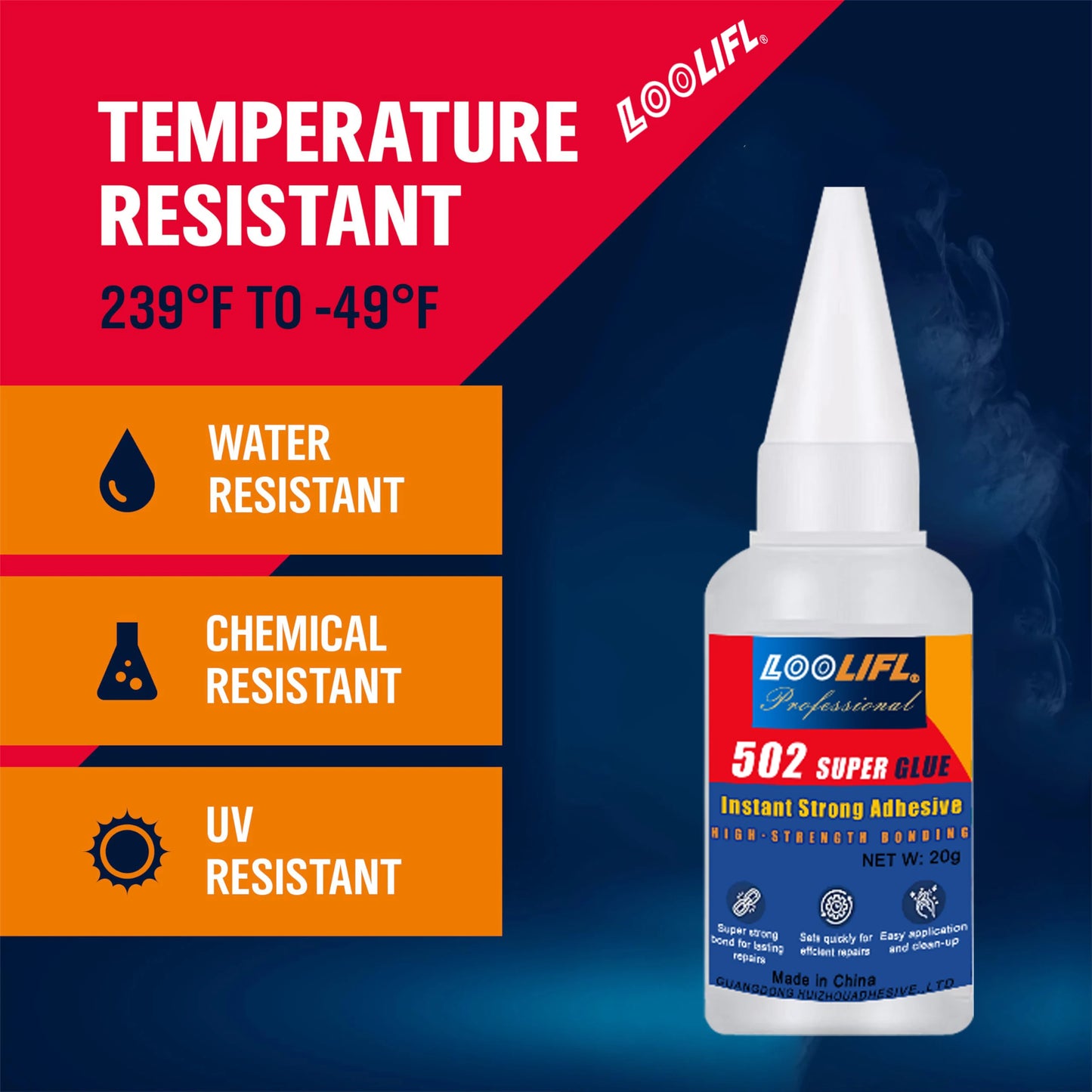 LOOLIFL Professional 502 Fast Glue Waterproof Universal Repair