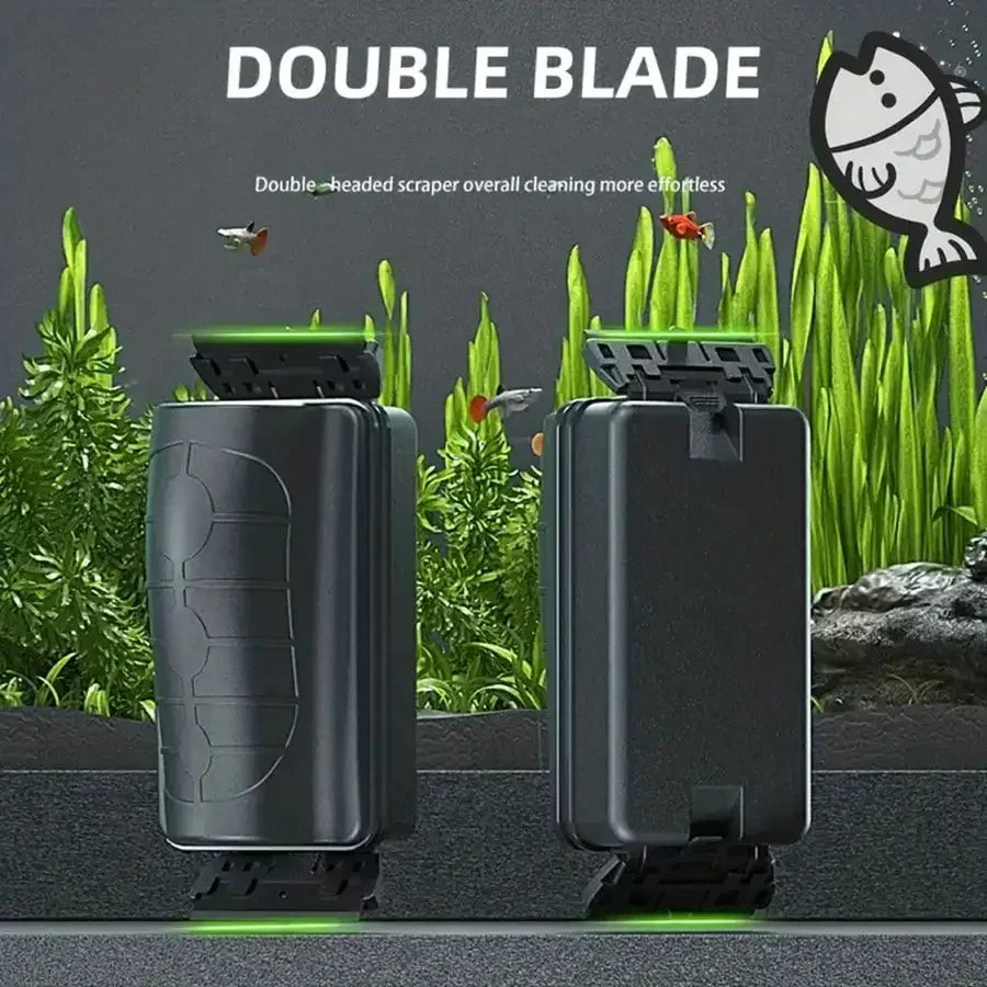 Double Blade Magnetic Aquarium Brush - Double - ended Scrapper -