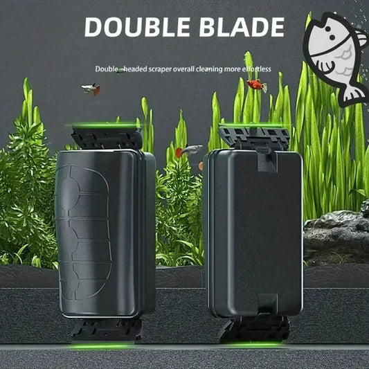 Double Blade Magnetic Aquarium Brush - Double - ended Scrapper -