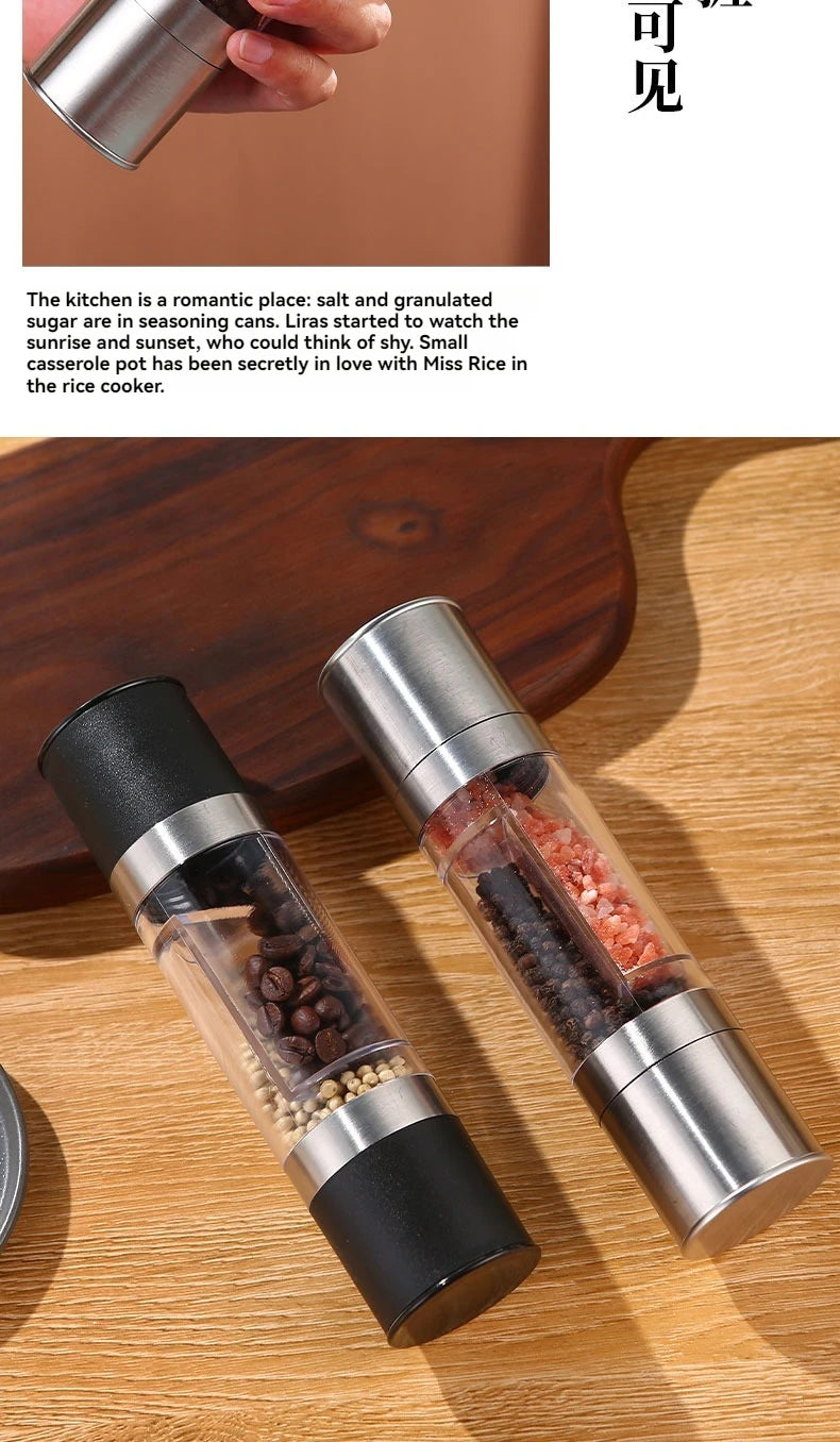 Salt and Pepper Grinder 2 in 1 Manual Stainless Steel Salt Pepper