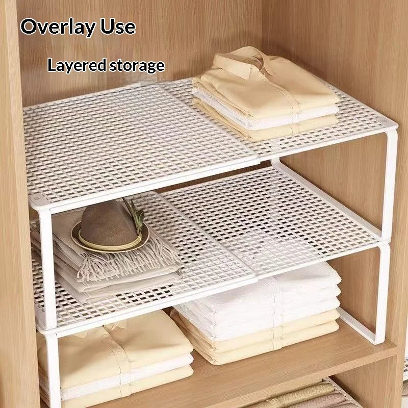 Retractable Wardrobe Storage Layered Organizer, Clothes Rack Internal