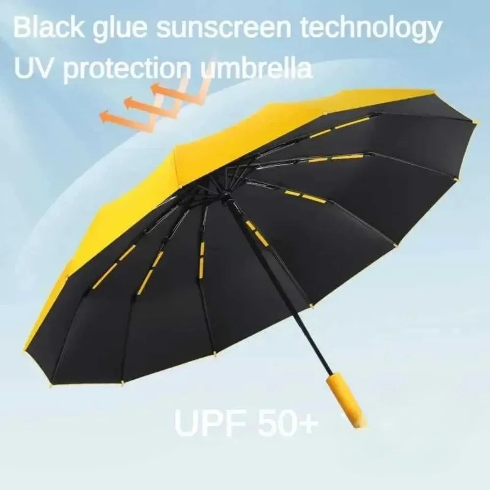 48 Bone Fully Automatic Super Strong Windproof Umbrella Uv Protection