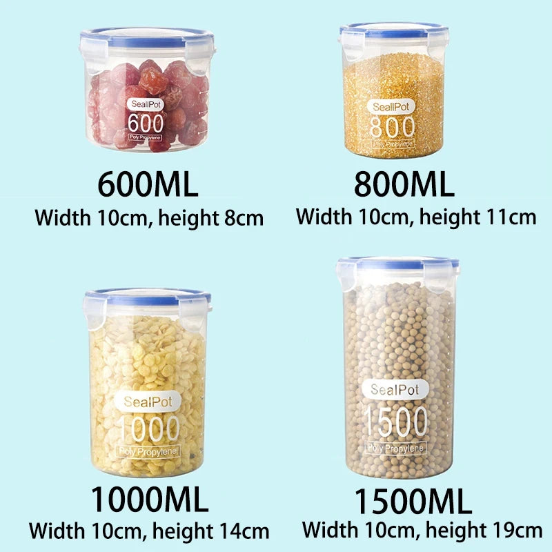 Plastic Sealed Tank Large Capacity Crisper Kitchen Organize Grain