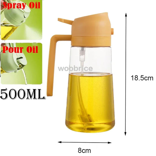 2in1 500ml Plastic Spray Oil Sprayer Bottle Spray Oil Dispenser Oil