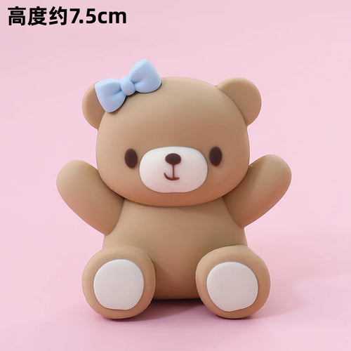 Pink Blue Bear Cake Topper Bear Doll Ornaments Insert Birthday Cake