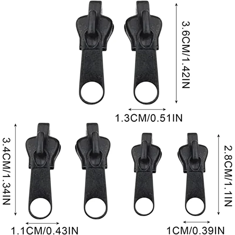 6/36pcs Fix Zip Puller Universal Instant Zippers Fix Zipper Repair Kit