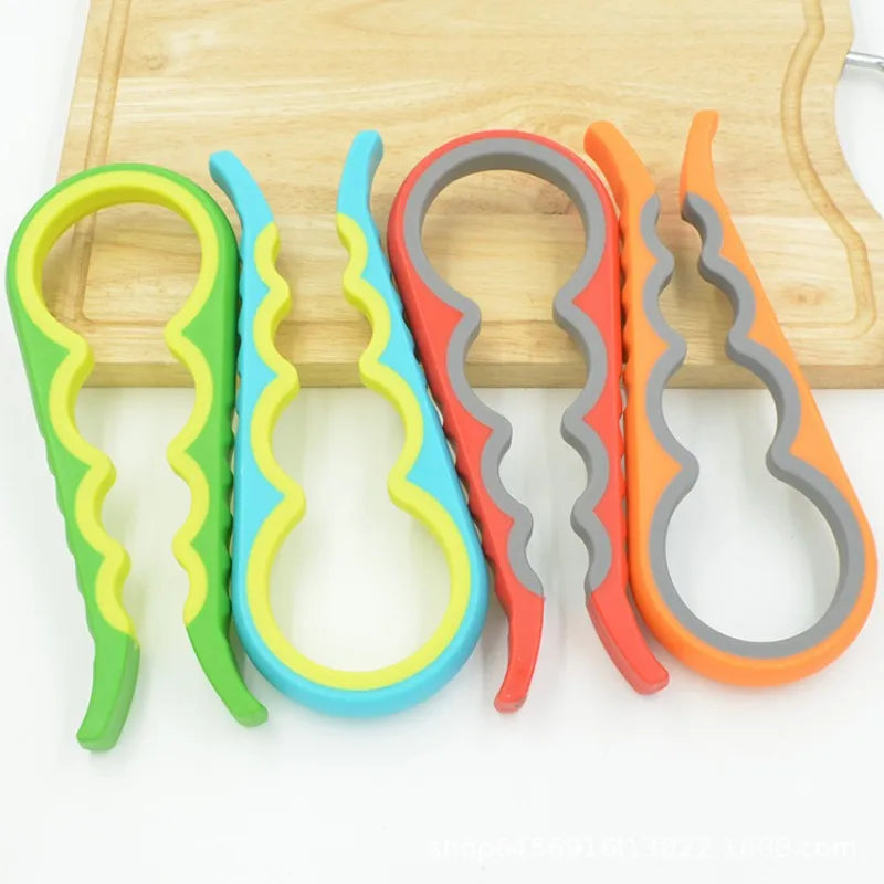 Jar Opener Easy Grip Wrench 4 in 1 Handy Save Strength Can Beer Bottle