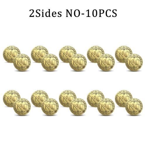YES NO Decision Coins Magic Coin Collections Good Luck Vintage Antique