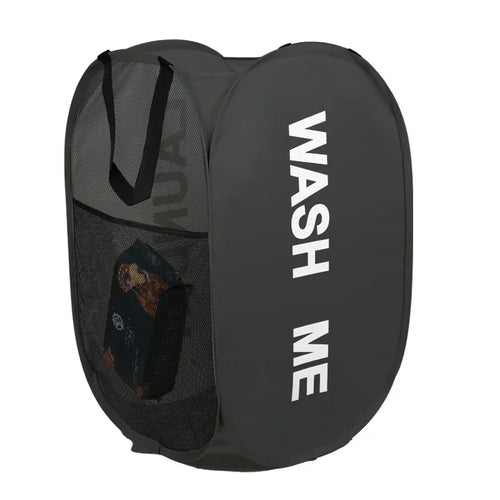 Portable Mesh Pop Up Laundry Hamper Wide Opening Breathable