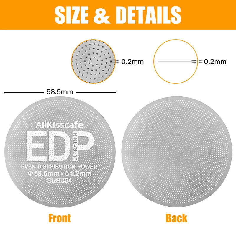 Alikisscafe Coffee Puck Screen 0.2mm Espresso Filter 51mm 53.5mm