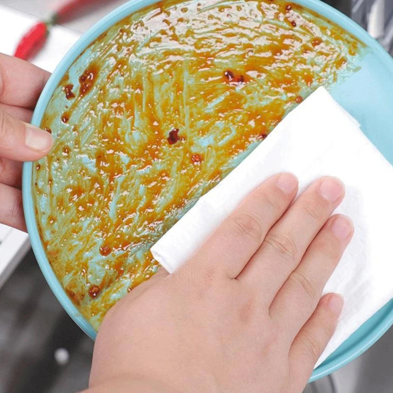 One Roll (100 Sheets) Lazy Rag Wholesale Absorbent Thickening Kitchen