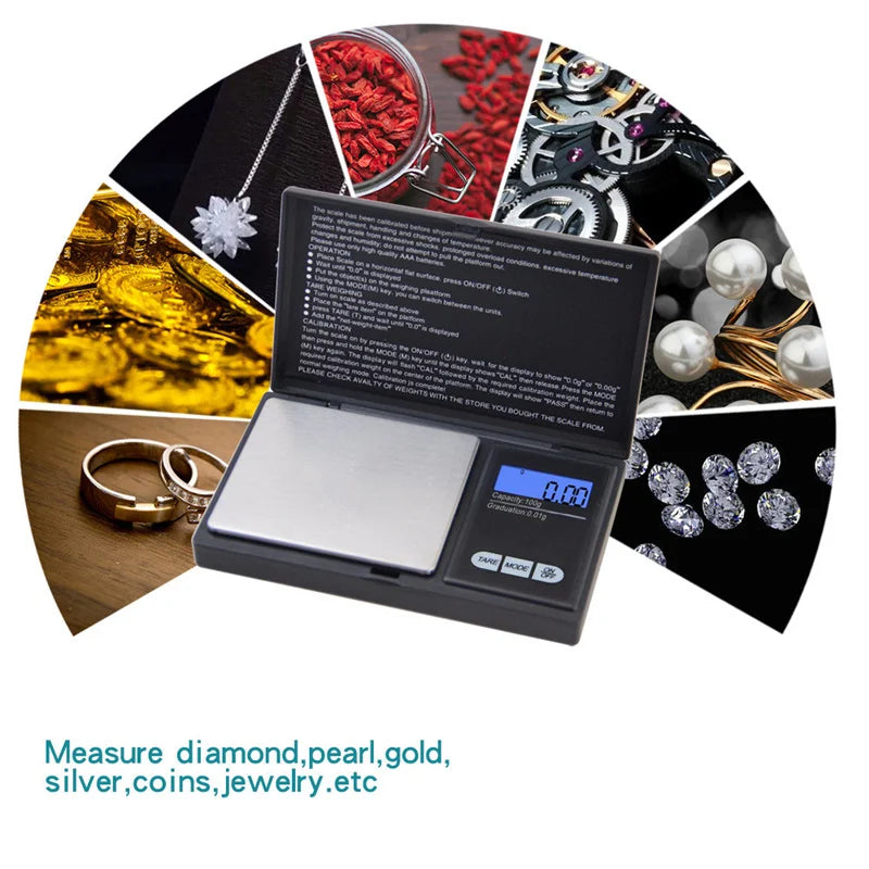 0.01g Jewelry Mini Stainless Steel Electronic Scale Digital Pocket