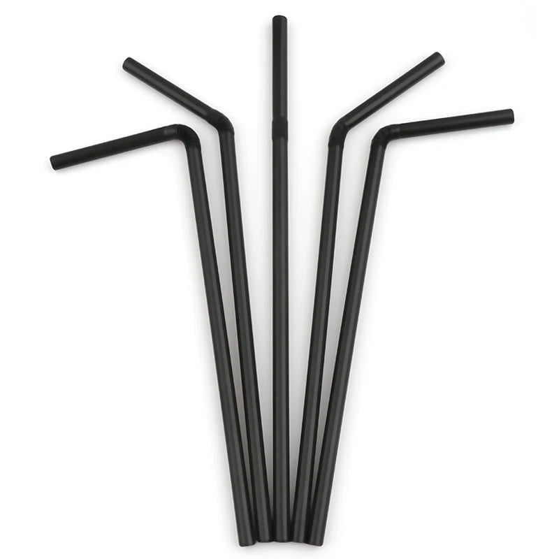 50-1000Pcs Drinking Straws Colorful & Black rietjes Flexible Wedding