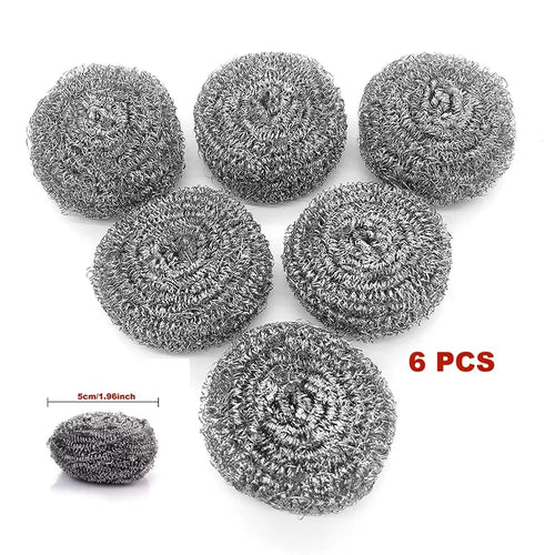 6/12 PCS Stainless Steel Scrubber, Scrubbing Scouring Pad, Steel Wool
